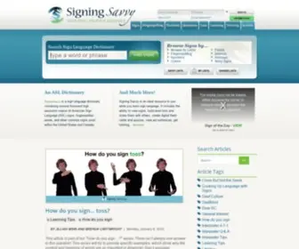 Signingsavvy.com(A sign language video dictionary and learning resource that contains American Sign Language (ASL)) Screenshot