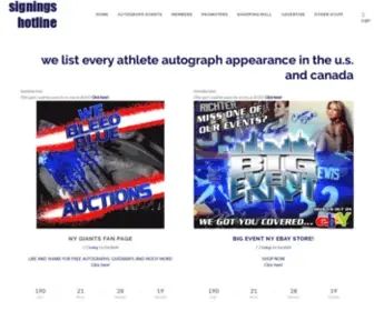 Signingshotline.com(Lists Every Athlete Autograph Appearance In The US and Canada) Screenshot