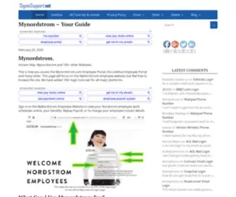 Signinsupport.net(Mynordstrom) Screenshot