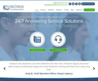 Signius.com(Answering Service And Call Center Solutions) Screenshot
