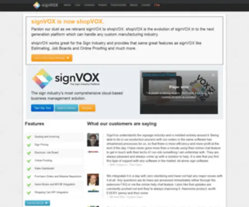 Signvox.com(The sign industry's most comprehensive cloud) Screenshot