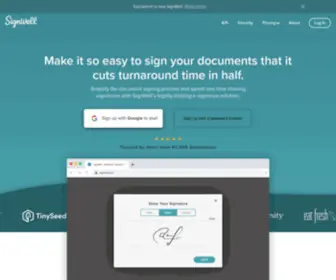 Signwell.com(Get your documents signed 40% faster with zero) Screenshot