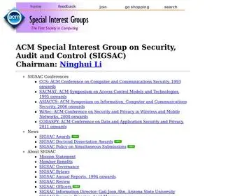 Sigsac.org(ACM SIGSAC) Screenshot