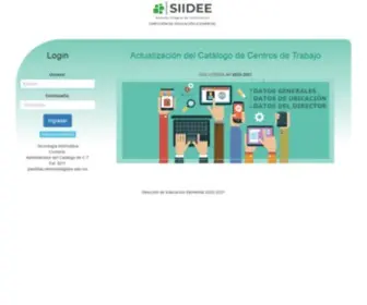 Siidee.com.mx(SISTEMA INTEGRAL DE INFORMACIÓN DE LA DIRECCIÓN DE EDUCACIÓN ELEMENTAL) Screenshot