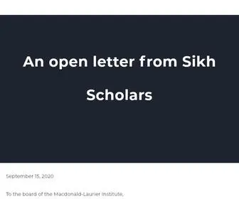 Sikhscholarsresponse.com(An open letter from Sikh Scholars to the board of the Macdonald) Screenshot