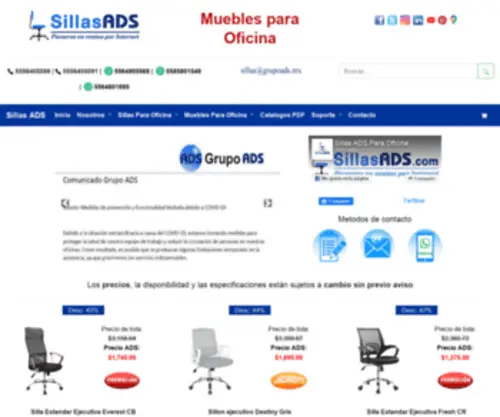 Sillasads.com(Sillas De Escritorio Y Muebles Para Oficina ADS) Screenshot