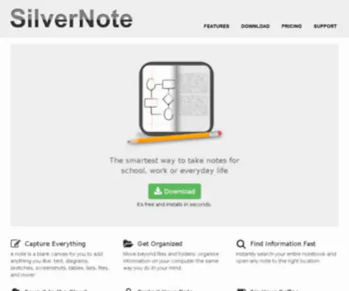 Silver-Note.com(Note Taking Software) Screenshot