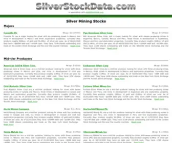 Silverstockdata.com(List of Silver Mining Stocks) Screenshot