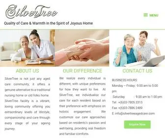 Silvertreeagedcare.com(Quality of Care & Warmth in the Spirit of Joyous Home) Screenshot