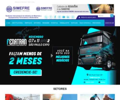 Simefre.org.br(Sindicato Interestadual da Indústria de Materiais e Equipamentos Ferroviários e Rodoviários) Screenshot