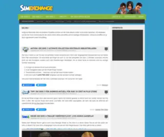 Simexchange.de(News, Downloads und Infos zu SimCity, Die Sims 4 und Die Sims 3 Inselparadies) Screenshot