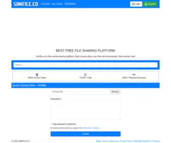 Simfile.co(Free File Sharing Services) Screenshot