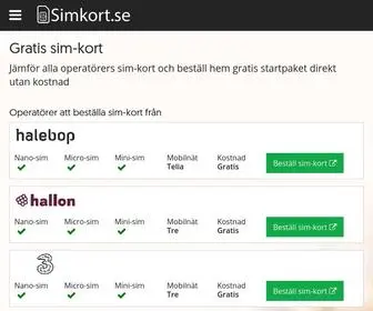 Simkort.se(Gratis sim) Screenshot