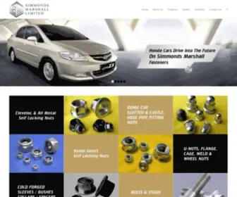 Simmondsmarshall.com(OE Suppliers of Specialised Nylon Insert Self Locking Nuts and other Special Fasteners) Screenshot