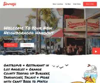 SimmZYS.com(Gastropub & Restaurant in Los Angeles & Orange County) Screenshot