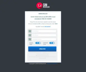 Simneverlock.com(Carrier Unlock any Smartphone for FREE) Screenshot