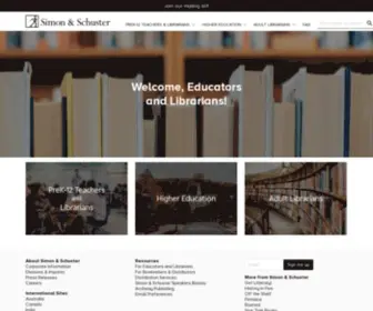 Simonandschuster.net(Simon & Schuster Education & Library Resources for Educators and Librarians) Screenshot