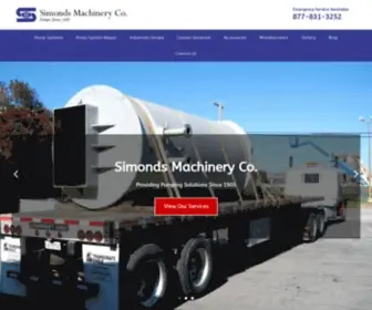 Simondsmachinery.com(Pump Systems Installations & Repair in Northern California) Screenshot