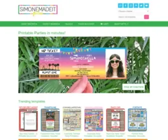 Simonemadeit.com(Printable Parties in minutes) Screenshot