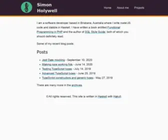 Simonholywell.com(Simon Holywell) Screenshot
