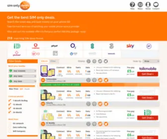 Simonlydeals.co.uk(Sim Only Deals) Screenshot