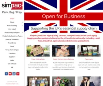 Simpac.co.uk(Simpac paper sack manufacturer) Screenshot