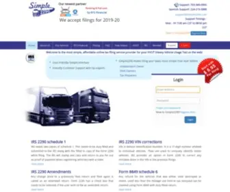 Simple2290.com(E File IRS form 2290 truck tax online from $6.95) Screenshot