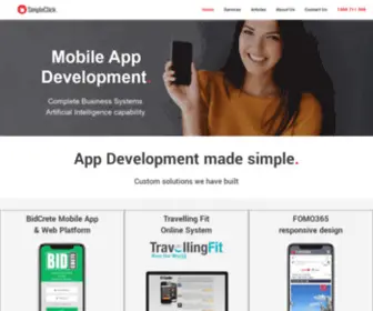 Simpleclick.com.au(Web and Mobile App development) Screenshot