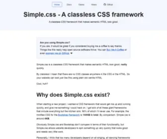 Simplecss.org(A classless CSS framework) Screenshot