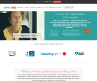 Simplefill.com(Prescription assistance) Screenshot