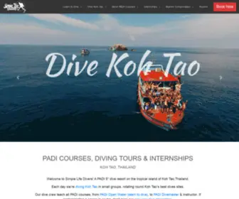 Simplelifedivers.com(Dive with award winning Simple Life Divers on Koh Tao Thailand. PADI 5* Dive Resort) Screenshot