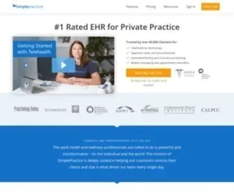 Simplepractice.com(EHR Software for Health & Wellness Professionals) Screenshot