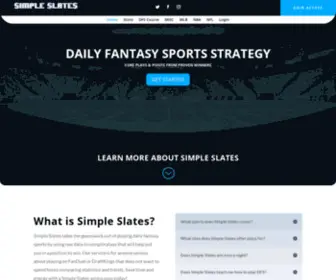 Simpleslates.com(Daily Fantasy Sports Strategy) Screenshot