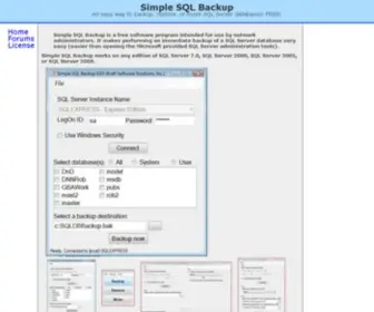 Simplesql.net(Simple SQL Backup Version) Screenshot