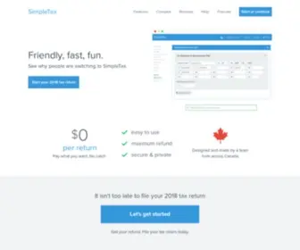 Simpletax.ca(Free Canadian Tax Return Software) Screenshot