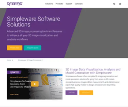Simpleware.com(3D Image Processing Solutions) Screenshot