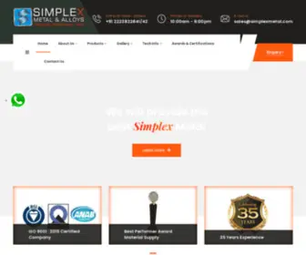 Simplexmetal.com(Alloy Steel Plate SA 387) Screenshot