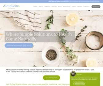 Simplicityhealthassociates.com(NYC Naturopathic Dr) Screenshot