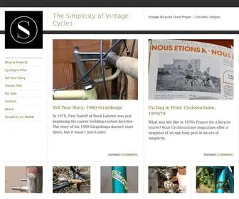 Simplicityvintagecycles.com(Vintage Bicycles Done Proper) Screenshot