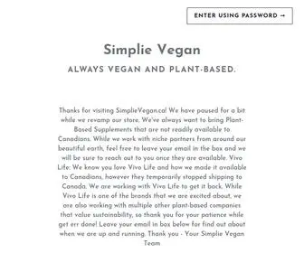 Simplievegan.ca(Simplie vegan nutrition) Screenshot