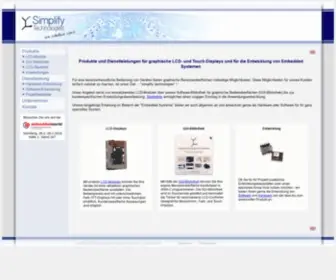 Simplify-Technologies.de(Produkte und Dienstleistungen für graphische LCD) Screenshot