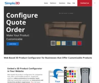 Simplio3D.com(3D Product Configurator) Screenshot