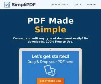 Simplipdf.com(PDF Document Conversion to various formats made easy) Screenshot