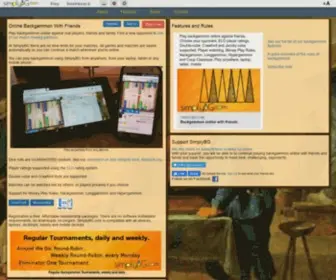 Simplybg.com(Play backgammon online against friends. Choose your opponent. ELO player ratings. Double) Screenshot