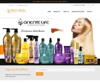 Simplybrasil.com(Brazilian Keratin and professional hair care products) Screenshot