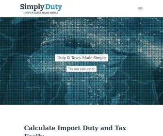 Simplyduty.com(Duty and Tax Calculation Made Simple) Screenshot