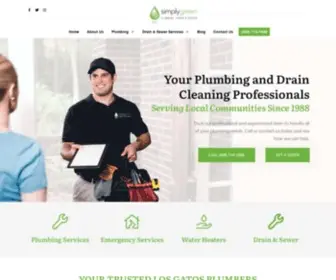 Simplygreenplumbing.com(Professional Plumbing and Drain Cleaning) Screenshot