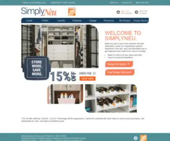 Simplyneu.com(Home Depot Custom Closet Systems) Screenshot