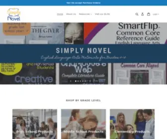 Simplynovel.com(Simply Novel English Language Arts Teaching Resources) Screenshot