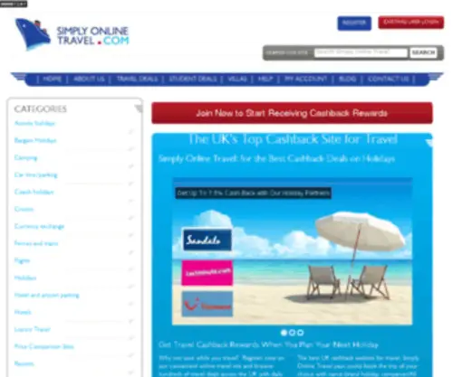 Simplyonlinetravel.com(UK’s Top Travel Cashback Site) Screenshot